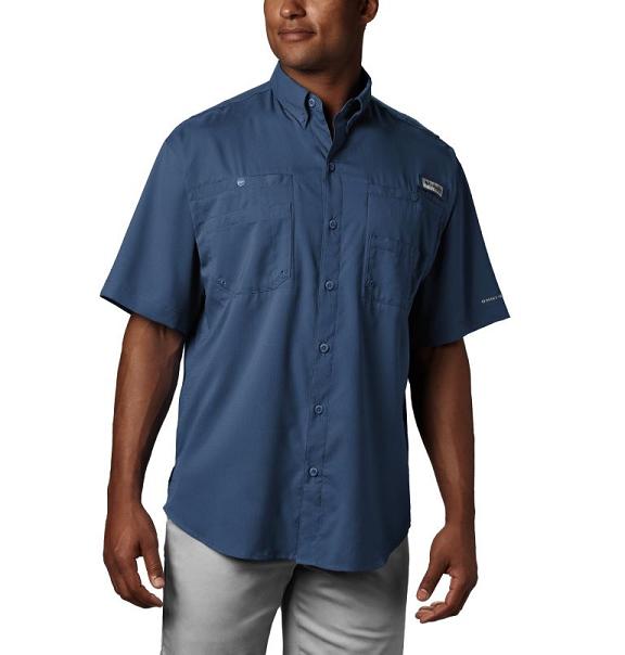 Columbia PFG Tamiami II Fishing Shirts Blue For Men's NZ20643 New Zealand